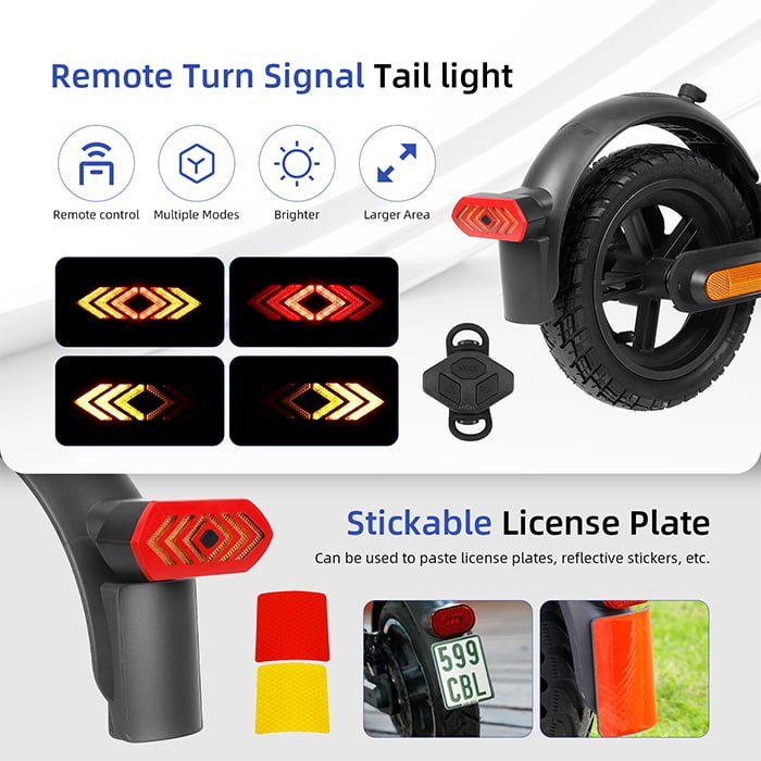 Guardabarros trasero con intermitente Aluminio para Xiaomi M365/Pro /Pro2/1S/MI3 (negro) - Imagen 2