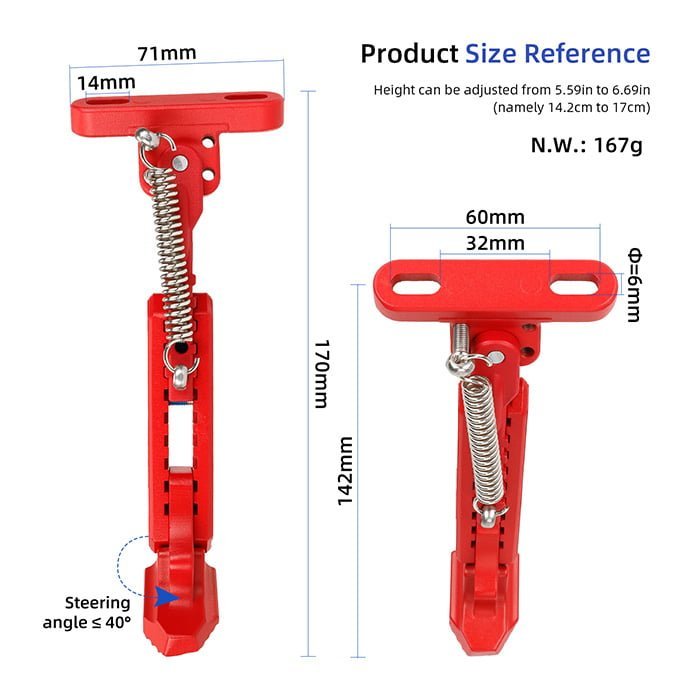 Pata de cabra ajustable para Xiaomi M365/Pro /Pro2/1S/MI3 (rojo) - Imagen 3