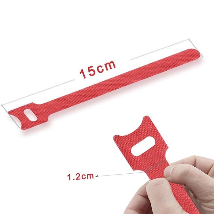 Bridas del velcro reutilizable 12x150mm – pa color: negro - Imagen 2