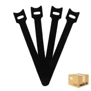 Bridas del velcro reutilizable 12x150mm – pa color: negro