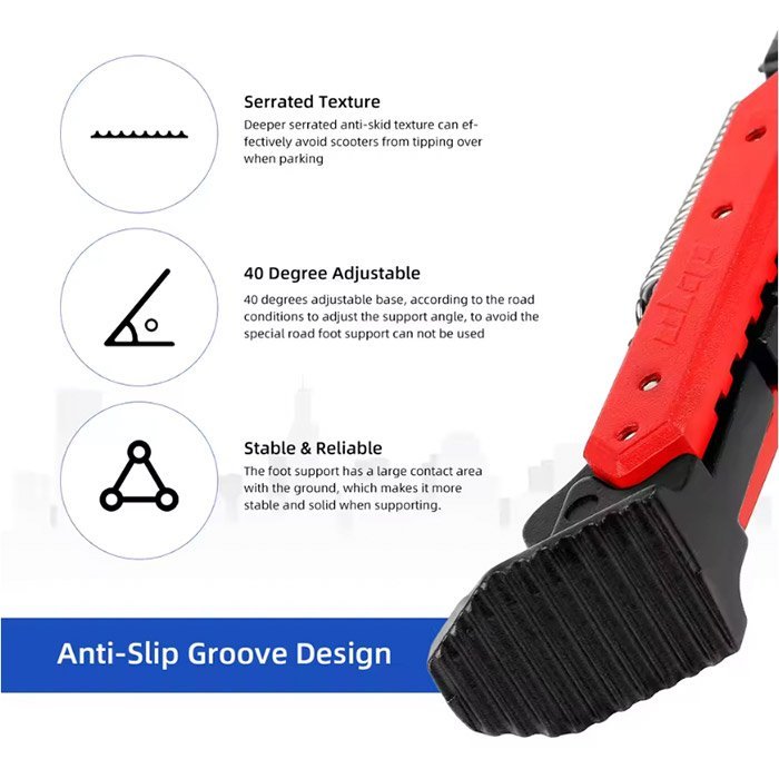 Pata de cabra ajustable para Xiaomi scooter 4/Ninebot F (rojo) - Imagen 3