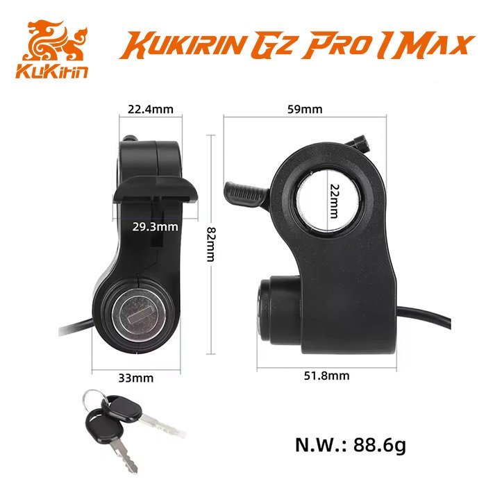 Acelerador con llave de contacto Kukirin G2 pro (Versión 2024) - Imagen 2