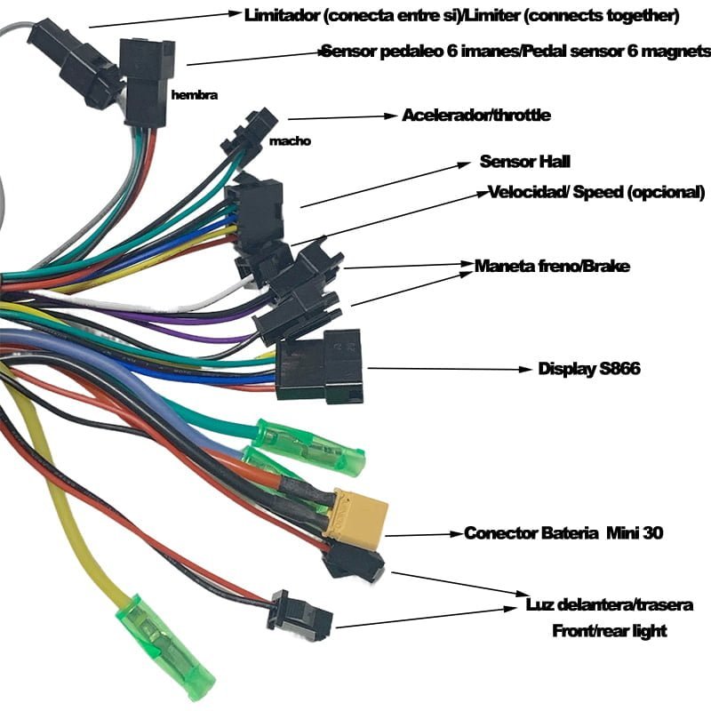 Kits controladora para Bici 36V/48V con Display S866 - Imagen 2